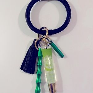 Black and Green Bracelet Safety Keychain -  Accessory reserved for sale